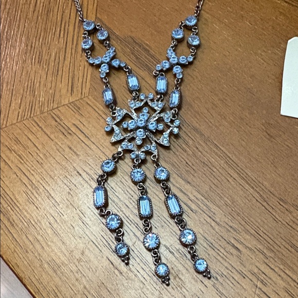 Beautiful Blue 2 PC  Chandelier Necklace and  Earring New Loaded Glitz - Picture 7 of 13